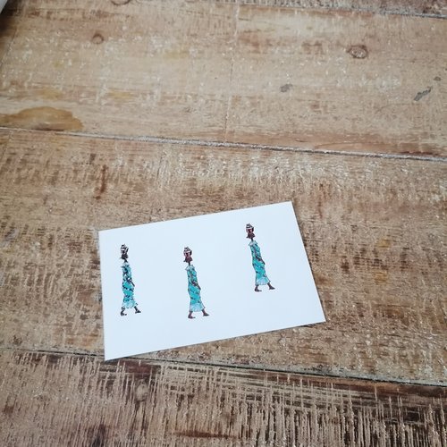 Cartes papier africaines en robes bleus