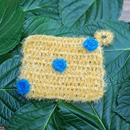 Eponge crocheter main  durable jaune