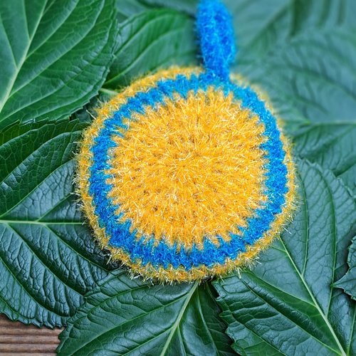 Eponge crocheter main double face durable