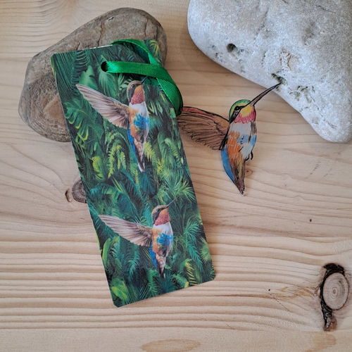 Marque -pages papier colibris