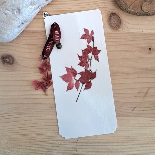 Marque-page feuillage rouge
