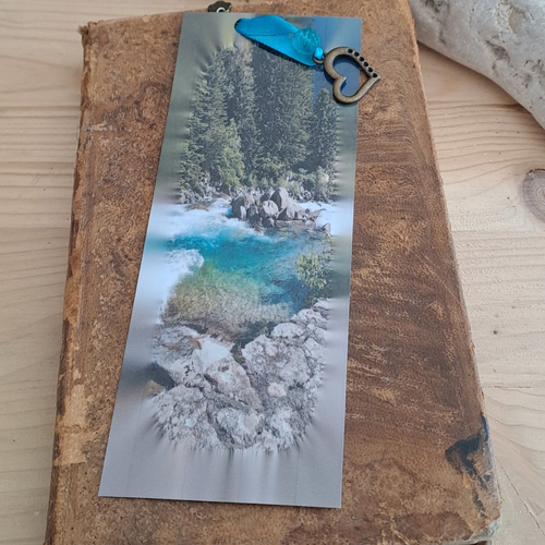Marque-pages papier photo lac de montagne