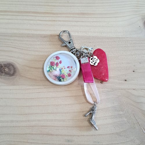 Porte clef chemin de fleurs