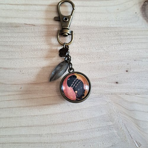 Porte clef africain double face