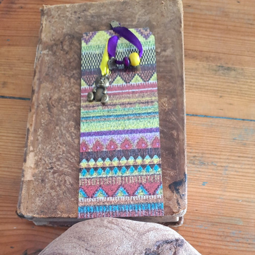 Marques page motif tissus indien