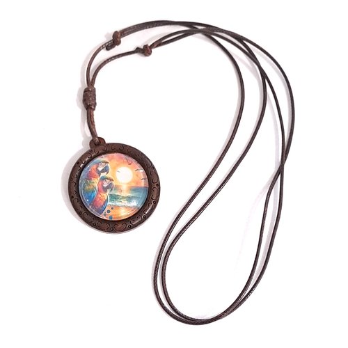 Collier pendentif perroquets
