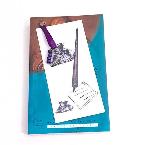 Marque-pages porte plume encrier