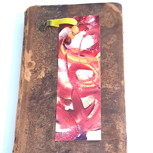 Marque page papier peinture abstraite