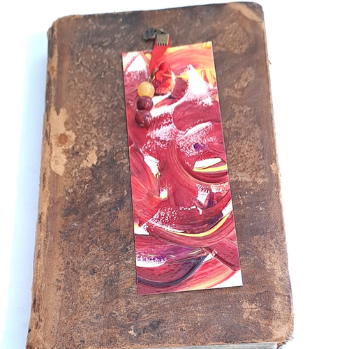 Marque page papier peinture abstraite