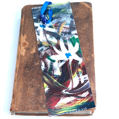 Marque page fleur edelweiss blanche