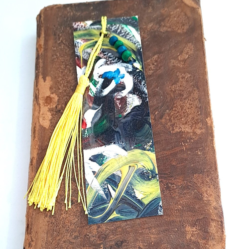 Marque page fleur blanche peinte