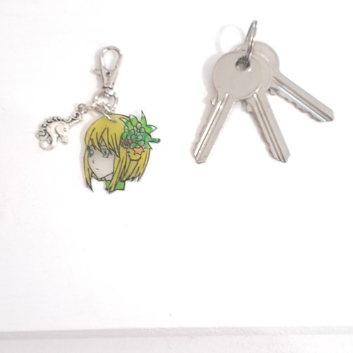 Porte clés manga fille , fait main