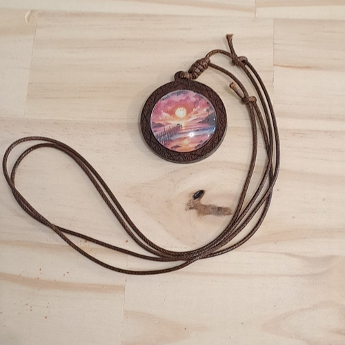 Collier sautoir soleil rouge