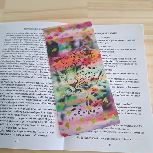 Marque-pages papier léopard doré