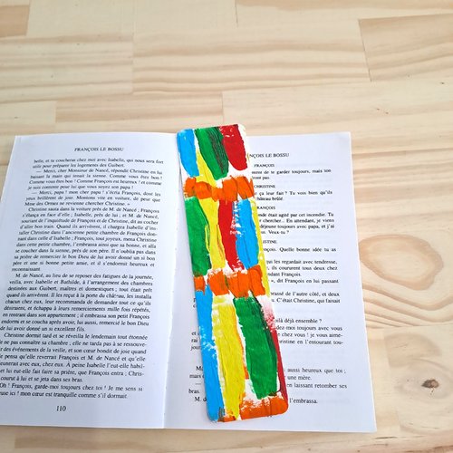 Marque-pages peint à la main papier tissé