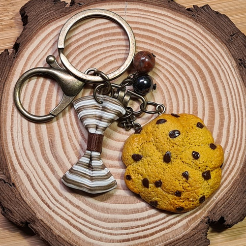 Bijou de sac cookies en fimo / porte-clés cookie ou bijou de sac biscuit / bijoux gourmands en fimo