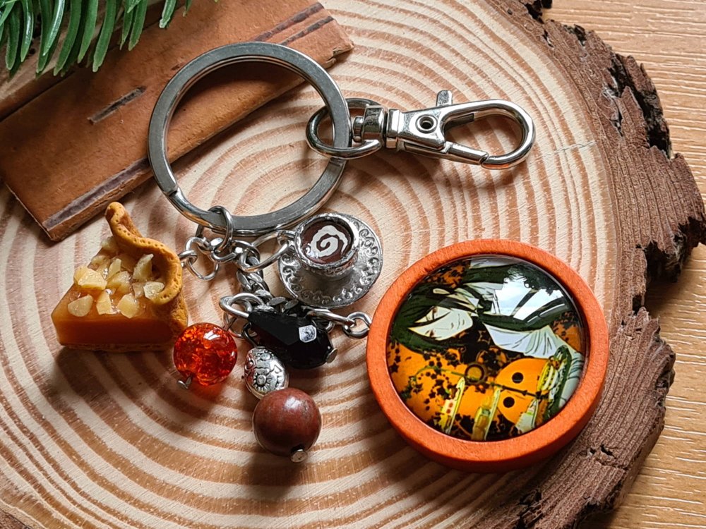 Bijou de sac gourmand / porte-clés biscuit au beurre et plaque de chocolat  croquée - Un grand marché