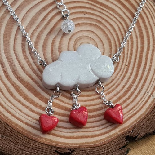 Collier nuage d'amour / bijou romantique / cadeau de saint valentin / collier original