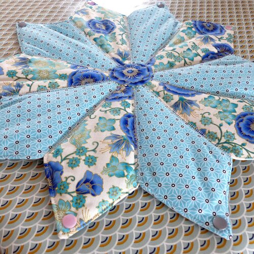 Napperon de table quilting, tissu japonais bleu
