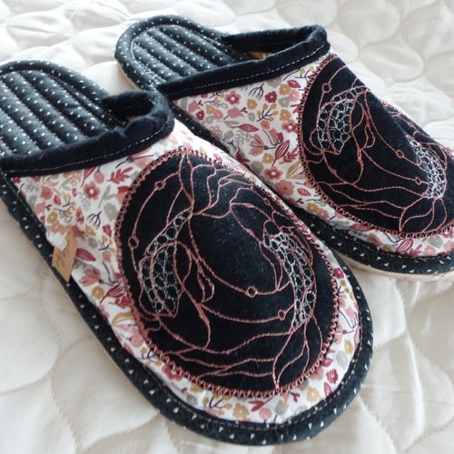 Mules femme 39-40 "carpe koi" dessus de pied