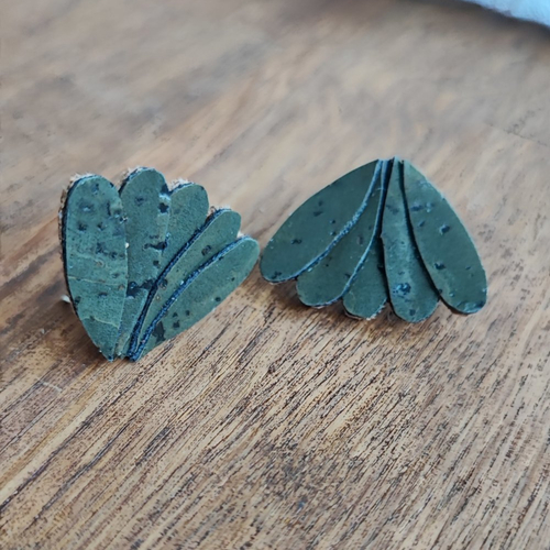 Boucles d'oreilles daphné kaki chic