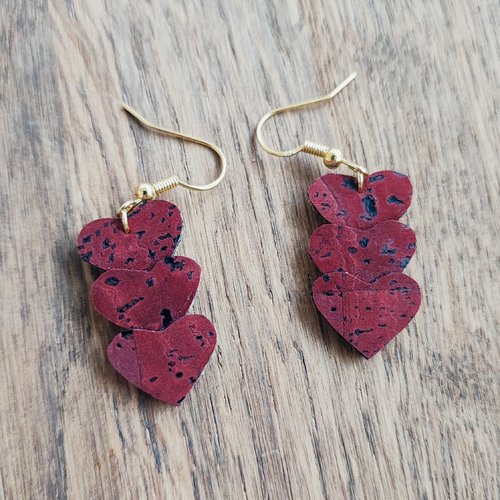 Boucles d'oreilles oxalis rouge glamour