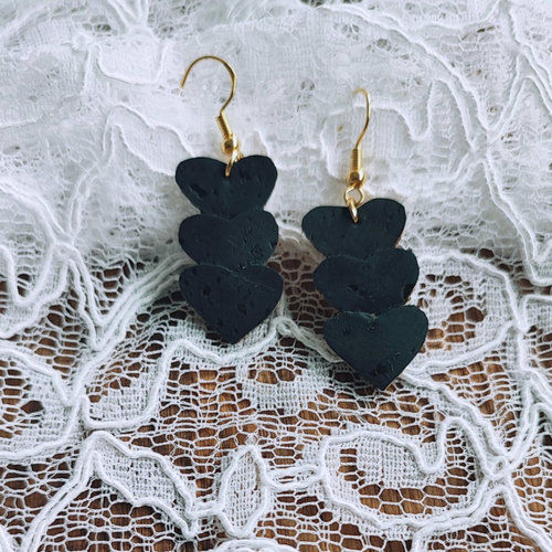 Boucles d'oreilles oxalis bleu profond