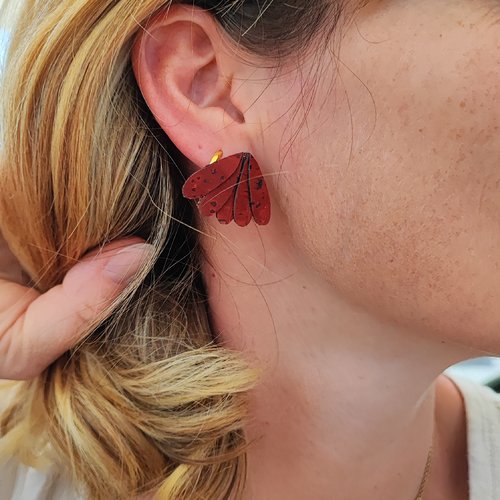 Boucles d'oreilles daphné rouge glamour