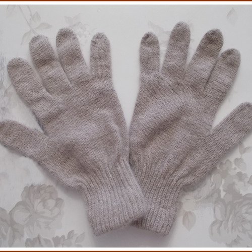Gants femme angora coloris beige rosé