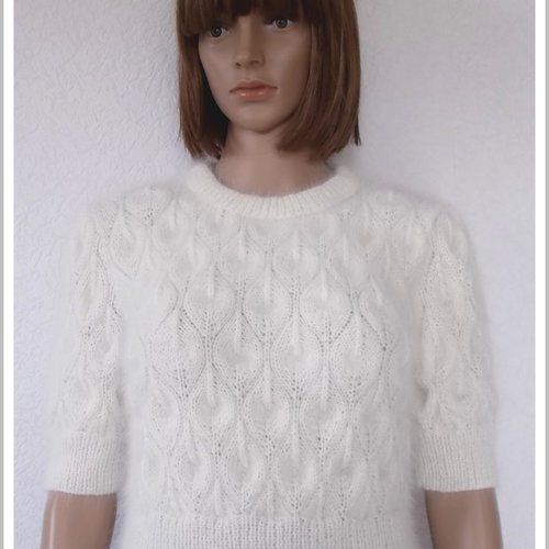 Pull angora & mérinos "dahlia"