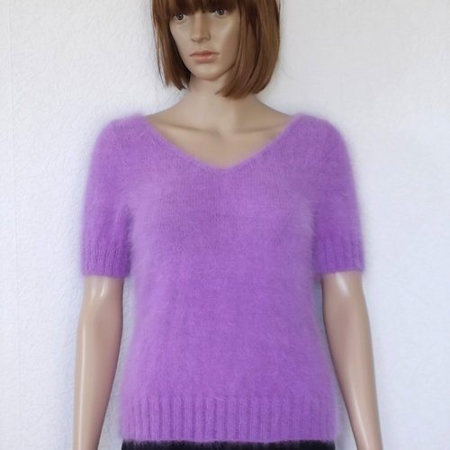 Pull 100 % angora "centaurée"