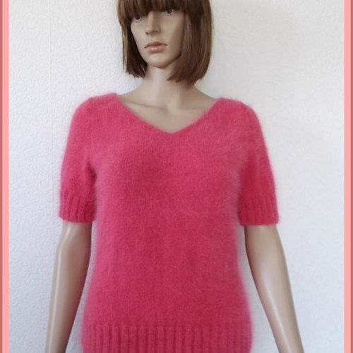 Pull angora & mérinos "dahlia"