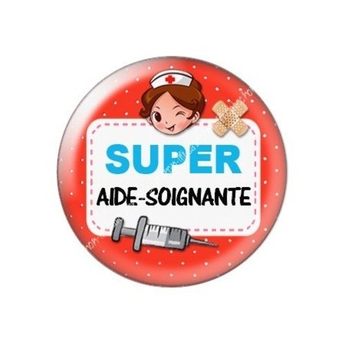 Cabochon résine à coller 25 mm aide-soignante a3