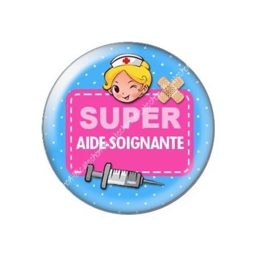 Cabochon résine à coller 25 mm aide-soignante a4
