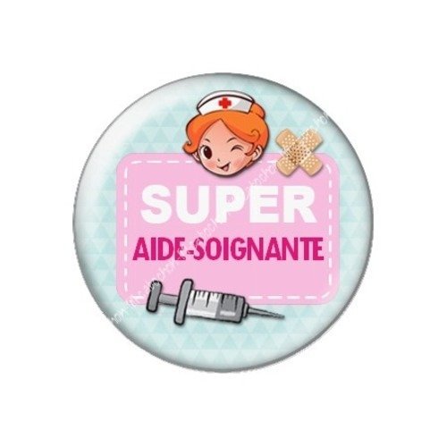 Cabochon résine à coller 25 mm aide-soignante a6