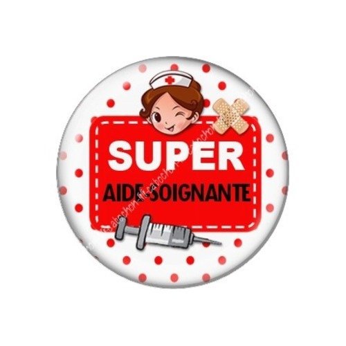Cabochon résine à coller 25 mm aide-soignante a7