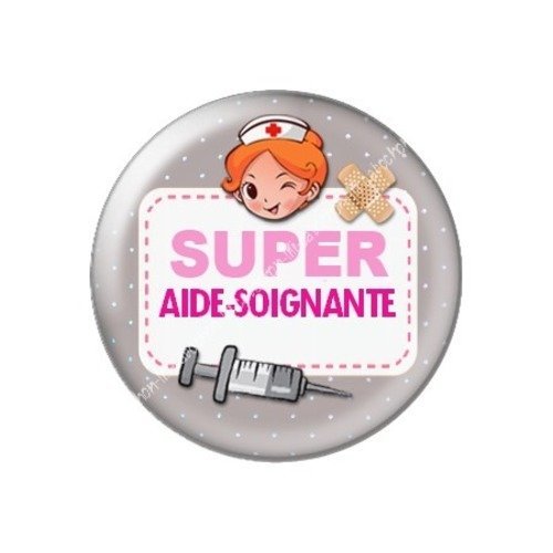 Cabochon résine à coller 25 mm aide-soignante a10