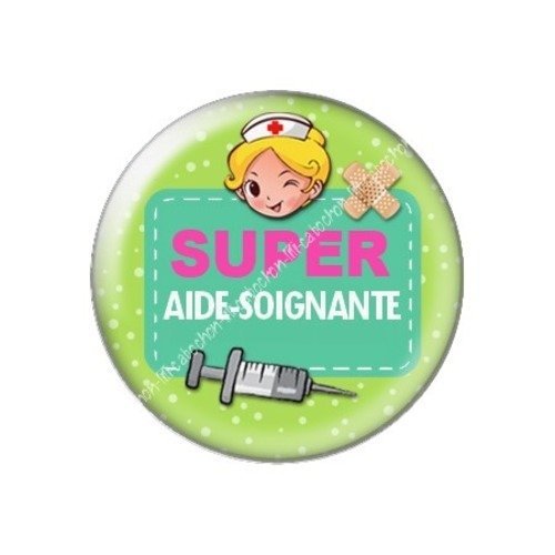 Cabochon résine à coller 25 mm aide-soignante a13
