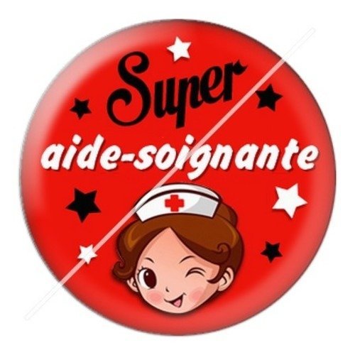 Cabochon résine à coller 25 mm aide-soignante as2