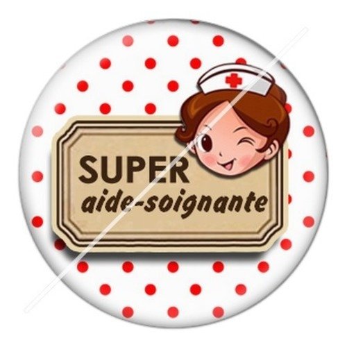 Cabochon résine à coller 25 mm aide-soignante as3