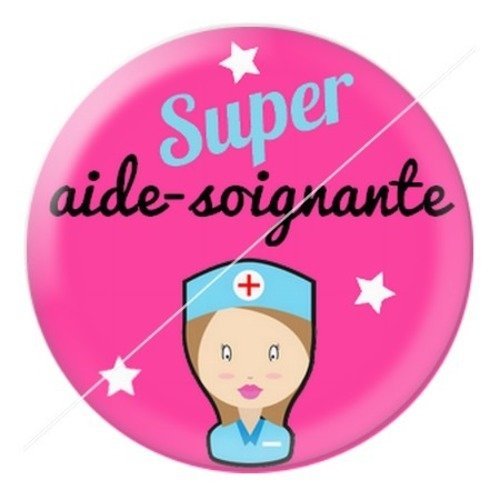 Cabochon résine à coller 25 mm aide-soignante asb5a