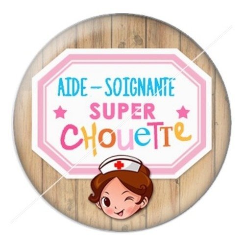 Cabochon résine à coller 25 mm aide-soignante asb6