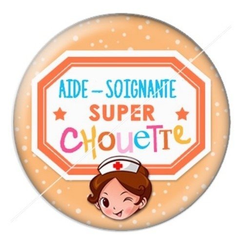 Cabochon résine à coller 25 mm aide-soignante asb7