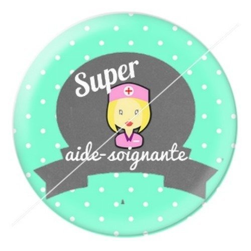 Cabochon résine à coller 25 mm aide-soignante asb8a