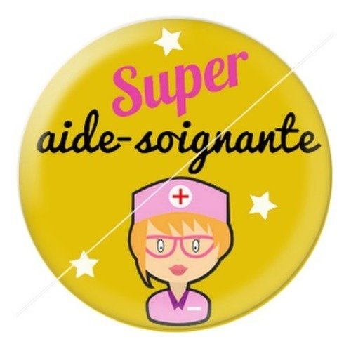 Cabochon résine à coller 25 mm aide-soignante asb9a