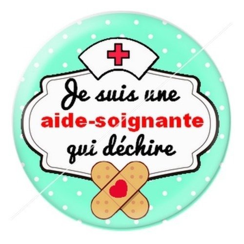 Cabochon résine à coller 25 mm aide-soignante asb12