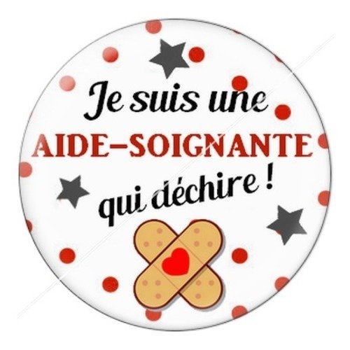 Cabochon résine à coller 25 mm aide-soignante asb21