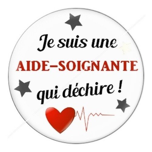 Cabochon résine à coller 25 mm aide-soignante asb25