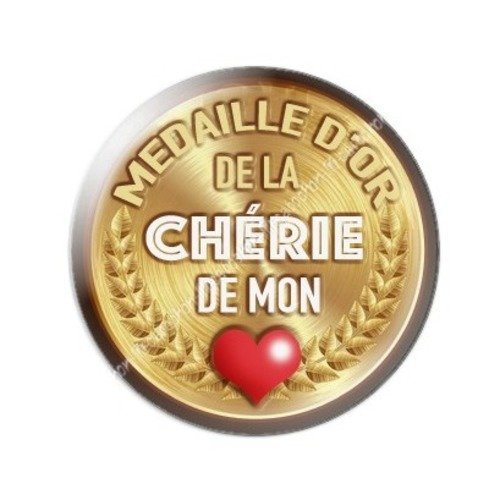 Cabochon résine à coller 25 mm chérie ab11