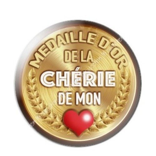 Cabochon résine à coller 25 mm chérie ab10